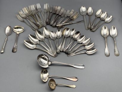 Important lot of silver plated cutlery including...