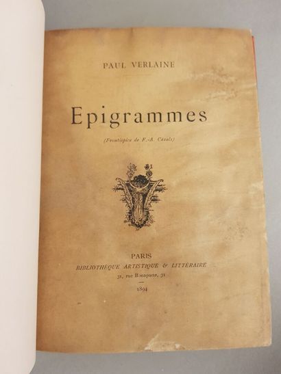 VERLAINE (Paul). Epigrams (Frontispiece by...