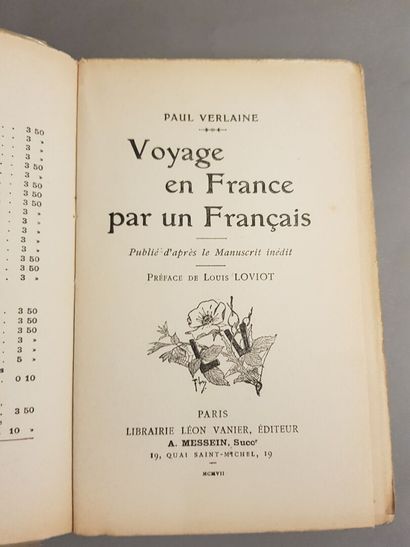 VERLAINE (Paul). Journey in France by a Frenchman....