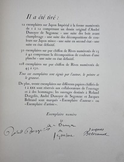 DUNOYER DE SEGONZAC (André) & DORGELÈS (Roland)....