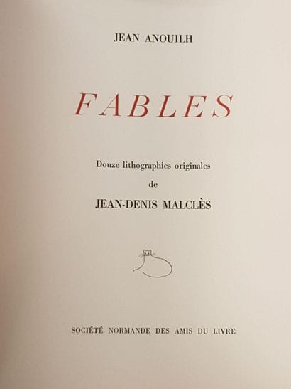 MALCLÈS (Jean-Denis) & ANOUILH (Jean). Fables....