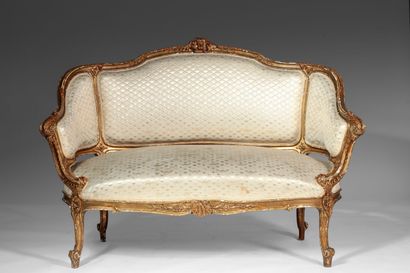 
Sofa basket curved wood, molded, carved,...