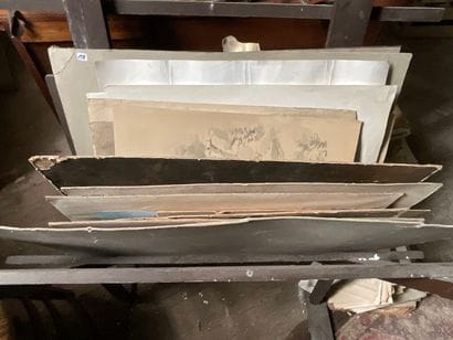 Fort lot de gravures, dessins, aquarelles...