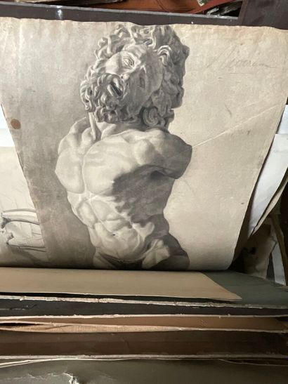 Fort lot de gravures, dessins, aquarelles...