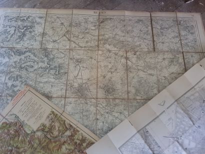 Lot de cartes régionales, en partie toilé...