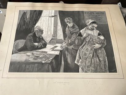 Fort lot de gravures, dessins, aquarelles...