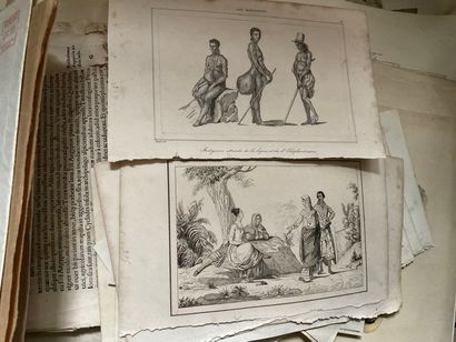 Fort lot de gravures comprenant des portraits,...