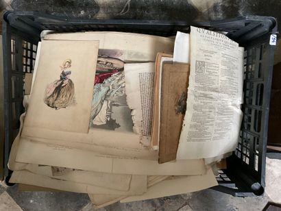 Fort lot de gravures comprenant des portraits,...
