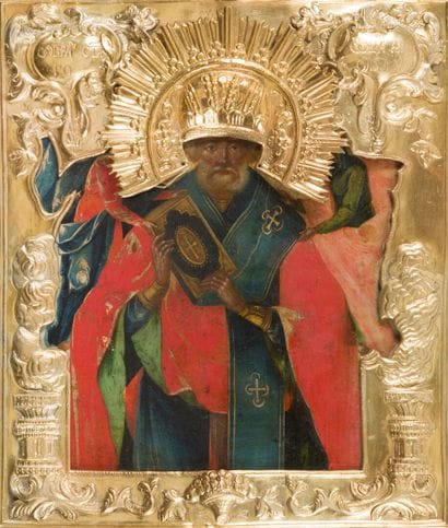 ICÔNE de Saint Nicolas le Thaumaturge. Tempera...