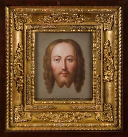 ICON of the Holy Face. Oil on copper preserved...