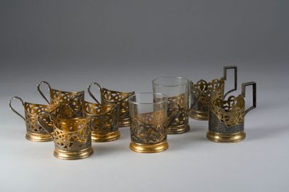 Strong set of silver objects (800°/°°) composed...