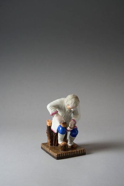 MANUFACTURE GARDNER. Polychrome porcelain...
