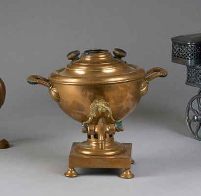 Small half-spherical gilt bronze SAMOVAR...