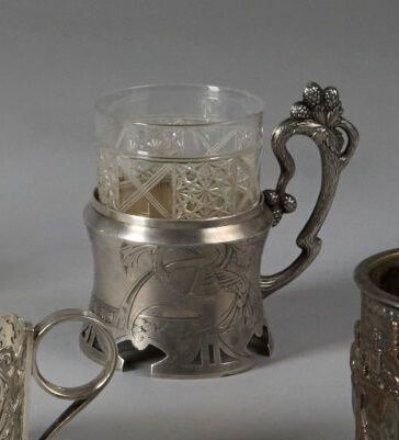Silver (800°/°° minimum) TEA GLASS HOLDER,...
