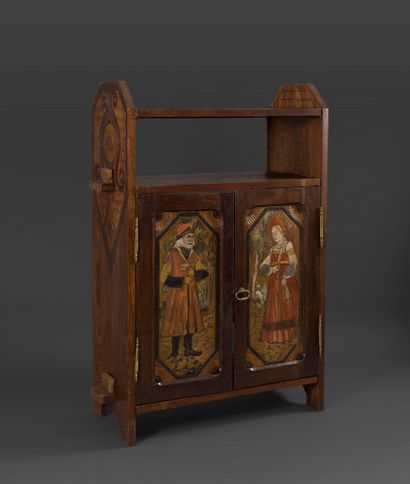 ARMOIRE EN BOIS de forme rectangulaire, à...