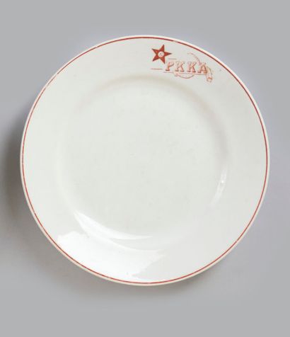 PORCELAIN FLAT DISH, the rim decorated with...