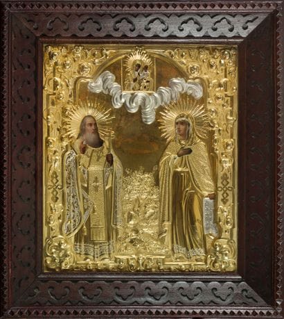 ICON of Saint Paul and Saint Anne surmounted...