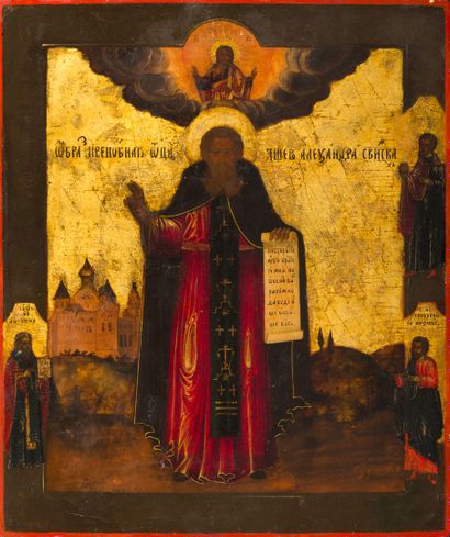 ICÔNE de saint Alexandre de Svir entouré...