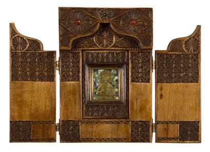 VOYAGE ICON of Christ Pantocrator, in polychrome...