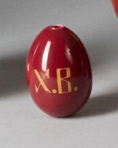 EASTER EGG in oxblood porcelain centered...