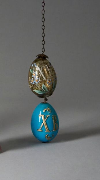 Two EASTER EGGS, one in transparent, formerly...