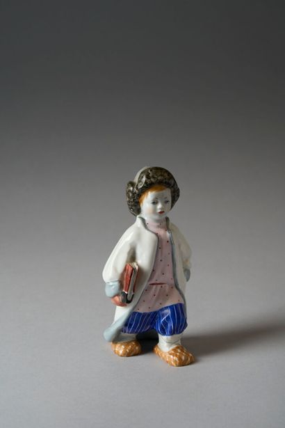 DOULEVO FACTORY. FIGURINE in glazed polychrome...