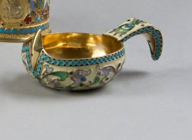 KOVSH in silver gilt (800°/°° minimum), titled...