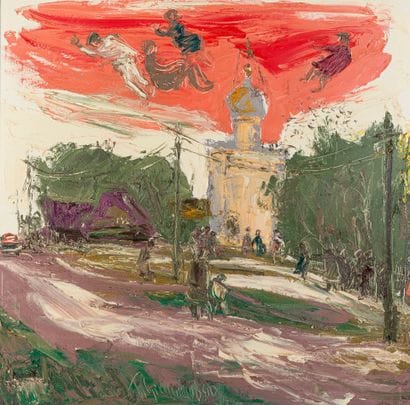 Anatoly SLEPYCHEV (XX-XXIe). 
Vue d'une église...