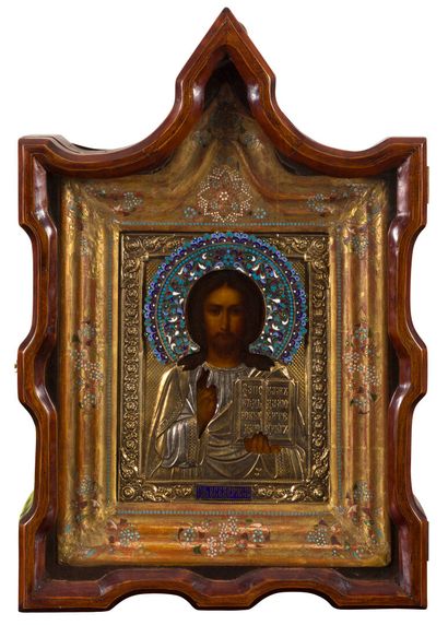 ICON of Christ Pantocrator. Tempera on wood...