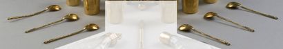 Suite of SIX COFFEE SPOONS in gilt silver...