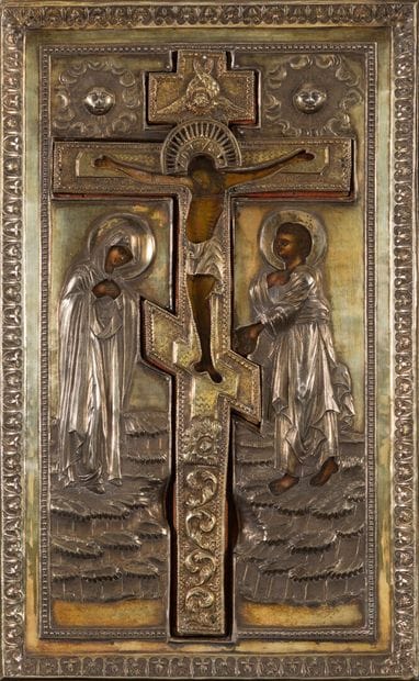 ICÔNE de l'Exaltation de la Vraie Croix flanquée...