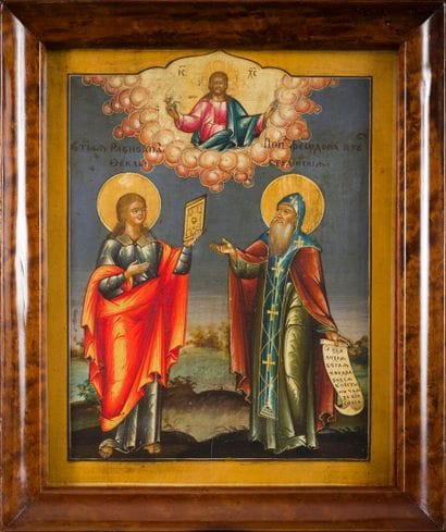ICON of Saint Thekla and Saint Reverend Theodore...