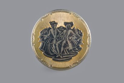 Gilded silver box (800°/°° minimum), titled...