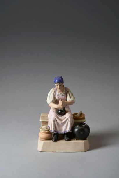 MANUFACTURE DE GARDNER. 
FIGURINE in polychrome...
