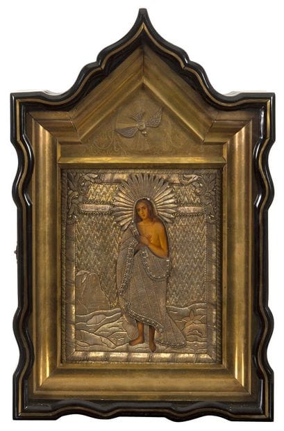 ICÔNE de sainte Marie d'Égypte. Tempera sur...