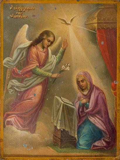 ICON of the Annunciation. Tempera on wood....