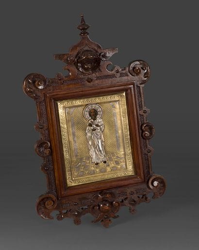 ICÔNE de saint Siméon. Tempera sur bois conservée...