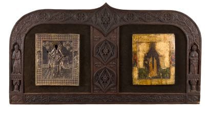 Icône de saint Révérend Afanasiy d'Afon flanqué...