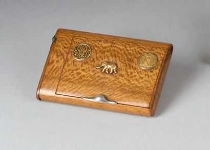 Wooden CIGARETTES CASE of rectangular shape...