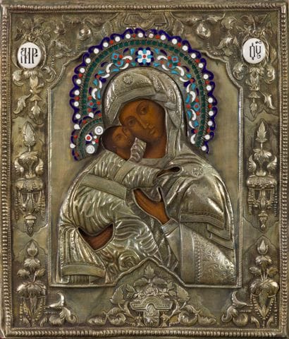 ICON of the Virgin of Tenderness. Tempera...