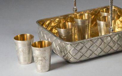 Suite of 6 silver TCHARKIS (800°/°° minimum),...