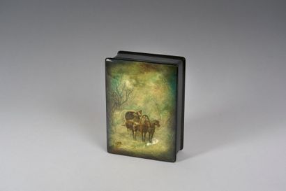 FEDOSKINO FACTORY. 
Rectangular lacquered...