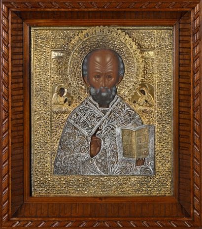 ICON of Saint Nicholas surrounded by Christ...