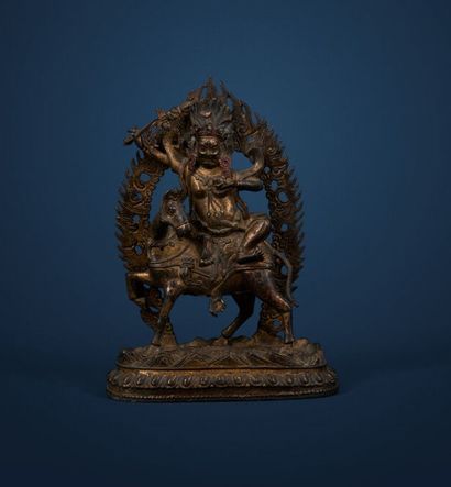Palden Lamo, Tibet. 
Copper alloy. 
Mounted...