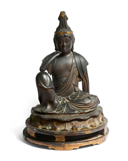 Miroku or Kannon Bosatsu. Japan, Edo period,...