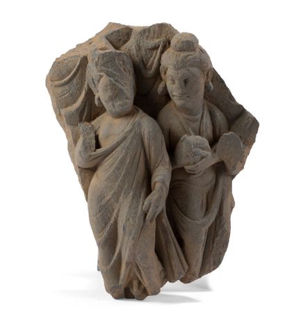 Two Bodhisattvas. Pakistan, ancient Gandhara...