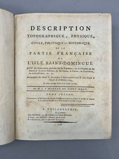 Antilles - MOREAU DE SAINT-MÉRY (Médéric-Louis-Elie)....