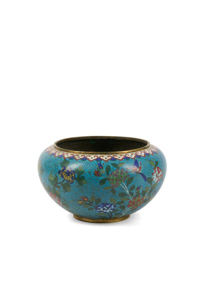 Gilt bronze and polychrome cloisonné enamel...