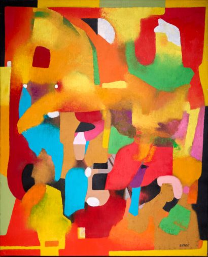 Roland BIERGE (1922-1991)
Polychromie, 1979.
Oil...