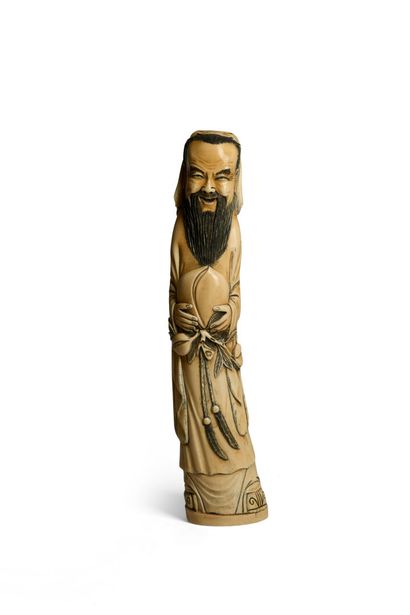 Ivory statue of Shou Lao, the deity depicted...